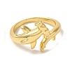 Rack Plating Brass Cuff Rings for Women RJEW-G325-04E-G-2