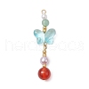 Natural Carnelian and Glass Pendants PALLOY-JF03192-05-1