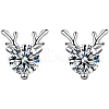 Anti-Tarnish 925 Sterling Silver with Moissanite Rhinestone Stud Earrings AJEW-U007-04P-1