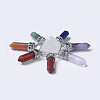 Natural Mixed Stone Pyramid & 7 Chakra Points Energy Generator DJEW-K011-A-3