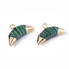 Electroplate Synthetic Malachite Charms G-S344-48G-2