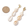 Alloy & Natural Shell & Synthetic turquoise Beaded Dangle Stud Earrings EJEW-JE06266-01-3