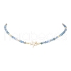 Summer Beach Natural Amethyst & Green Aventurine & Dyed Agate Round Beaded Necklaces NJEW-JN05262-3