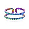 304 Stainless Steel Double Line Wrap Cuff Ring RJEW-N038-089-2