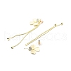 Crystal Rhinestone Heart with Clover Dangle Stud Earrings EJEW-C037-09LG-3