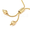 Rack Plating Brass & Natural Shell Round Beaded Slider Bracelets BJEW-P306-01G-3