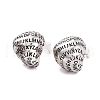 Letter Teardrop Brass Stud Earrings for Women EJEW-G391-02S-2