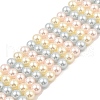 Baking Painted Pearlized Glass Pearl Round Bead Strands PEAR-H019-02C-09-1
