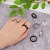 FIBLOOM 6Pcs 6 Styles Sun & Moon & Star 304 Stainless Steel & Stainless Steel Band Rings Set RJEW-FI0001-09-3