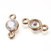 Brass Pave Cubic Zirconia Connector Charms FIND-TAC0014-46G-13