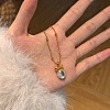 Bowknot & Oval 925 Sterling Silver Micro Pave Cubic Zirconia Pendant Necklaces for Women NJEW-F338-09G-4