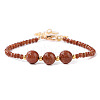Round Synthetic Goldstone Beaded Bracelets ZS3051-2-1