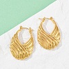 304 Stainless Steel Stripe Hoop Earrings EJEW-S265-11G-3
