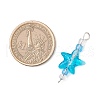 Gradient Color Baking Paint Transparent Glass & Seed Beaded Starfish Connector Charms PALLOY-JF03848-2