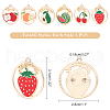  24Pcs 6 Style Alloy Enamel Pendants ENAM-NB0001-76-NR-2