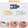 SUPERFINDINGS 3Pcs 3 Colors Rectangle Stainless Steel Watch Band Clasps STAS-FH0002-27B-4