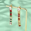 304 Stainless Steel Colorful Cubic Zirconia Tassel Stud Earrings EJEW-Z094-01D-G01-3