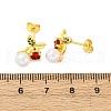 Cherry Brass Micro Pave Cubic Zirconia Stud Earrings EJEW-H158-08A-G-5