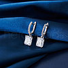 925 Sterling Silver Cubic Zirconia Hoop Earrings EJEW-L294-010P-5