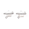 Brass Micro Pave Clear Cubic Zirconia Star Connector Charms KK-B102-27P-1
