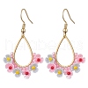 2Pairs Resin & Glass Seed Beads Teardrop Dangle Earrings EJEW-MZ00401-3