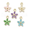 Rack Plating Alloy Enamel Charms PALLOY-F311-01G-1
