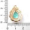 Golden Brass Micro Pave Cubic Zirconia Pendants KK-K350-03G-01-3