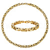 Stainless Steel Byzantine Chains Necklaces & Bracelets Sets for Men WG722B3-01-2