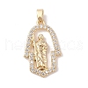 Brass Clear Cubic Zirconia Pendants KK-Z050-04G-1