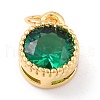 Real 18K Gold Plated Brass Inlaid Cubic Zirconia Charms ZIRC-L100-081G-01-2