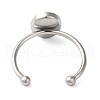 Non-Tarnish 304 Stainless Steel Open Cuff Ring Components X-STAS-I306-06A-P-3