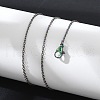 Ion Plating(IP) 304 Stainless Steel Cable Chain Necklace for Men Women STAS-G299-04M-3