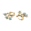 Enamel Star with Evil Eye Dangle Hoop Earrings STAS-E162-05G-01-2