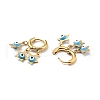 Enamel Star with Evil Eye Dangle Hoop Earrings STAS-E162-05G-01-2