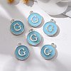 Platinum Plated Alloy Enamel Charms X-ENAM-S118-04G-P-5
