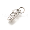 Brass Micro Pave Clear Cubic Zirconia Pendants KK-L225-009P-02-2
