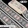 AHADERMAKER 15 Yards Polyester Embroidery Flower Mesh Ribbon SRIB-GA0001-11B-2