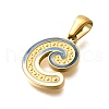 304 Stainless Steel Pendants STAS-K297-01G-C-2