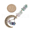 Natural Shell/Fluorite/Sunstone/Red Jasper Pendant Decorations HJEW-JM02518-3