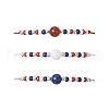 3Pcs 3 Colors Independence Day Glass Seed Beads Braided Bead Bracelets BJEW-MZ00179-2