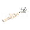 Ocean Alloy & Starfish Rondelle Synthetic Turquoise Beaded Pendants PALLOY-JF04012-01-4