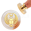Brass Wax Seal Stamp with Handle AJEW-WH0184-0093-1