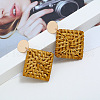 Alloy Rattan Woven Dangle Stud Earrings FS-WGA068A-06-1