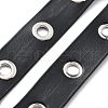 Imitation Leather Herringbone Cord with Platinum Plated Brass Eyelets OCOR-NH0001-01-1