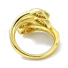 Brass with Cubic Zirconia Open Cuff Ring RJEW-B051-14G-3