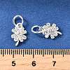 Clover Brass Micro Pave Clear Cubic Zirconia Pendants KK-K300-10S-4