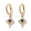 Real 18K Gold Plated Brass Dangle Hoop Earrings EJEW-L269-033G-1