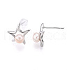 Star Brass Natural Pearl Stud Earrings PEAR-N020-05V-5