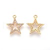 Brass Micro Pave Cubic Zirconia Pendants KK-F809-09G-2