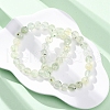 Natural Prehnite Round Beaded Stretch Bracelets for Men Women BJEW-G743-01F-2